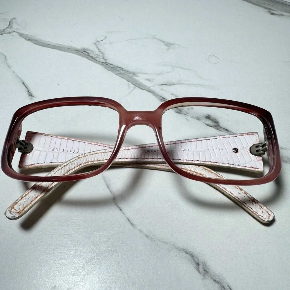 Ted Baker London Liberty B424 Rose Pink Rectangular Eyeglass Frames 52-16-130